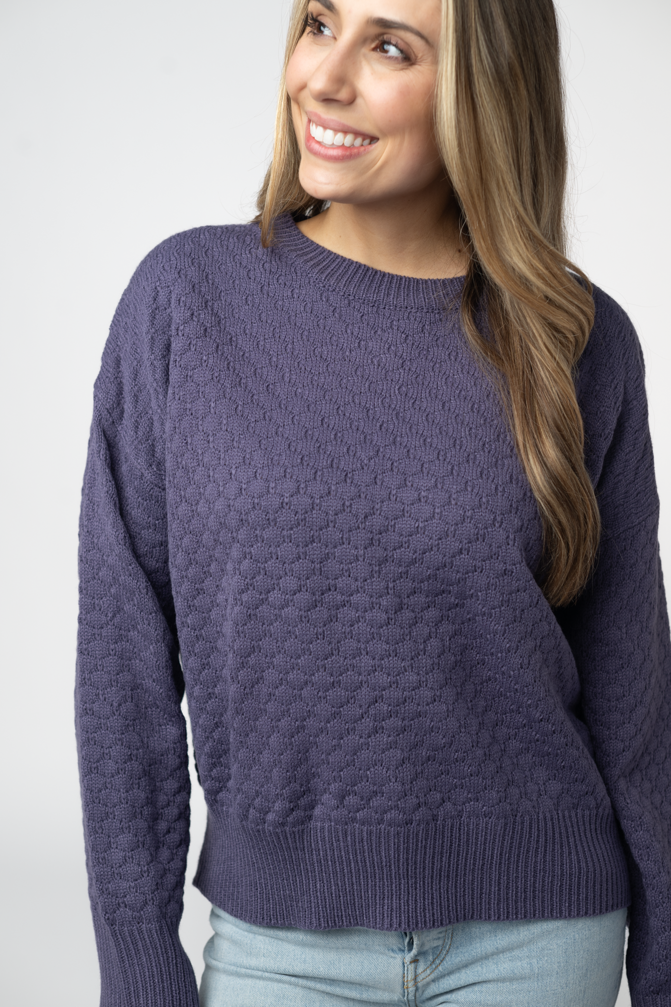IN STOCK Gianna Pullover Sweater - Slate Blue-sweater-Dear Me Southern Boutique, located in DeRidder, Louisiana