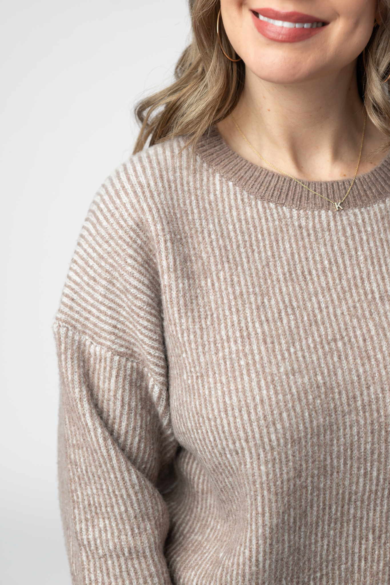 IN STOCK Josie Cozy Crew Sweater - Mocha-sweater-Dear Me Southern Boutique, located in DeRidder, Louisiana
