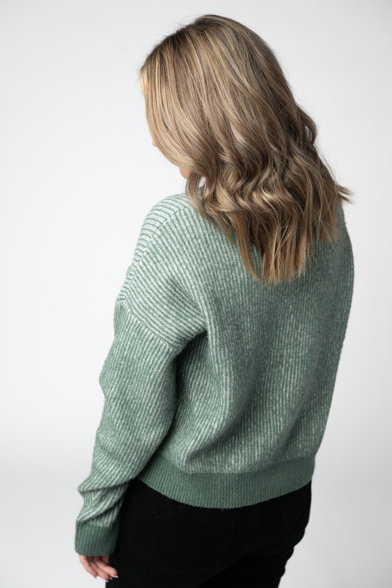 IN STOCK Josie Cozy Crew Sweater - Sage-sweater-Dear Me Southern Boutique, located in DeRidder, Louisiana