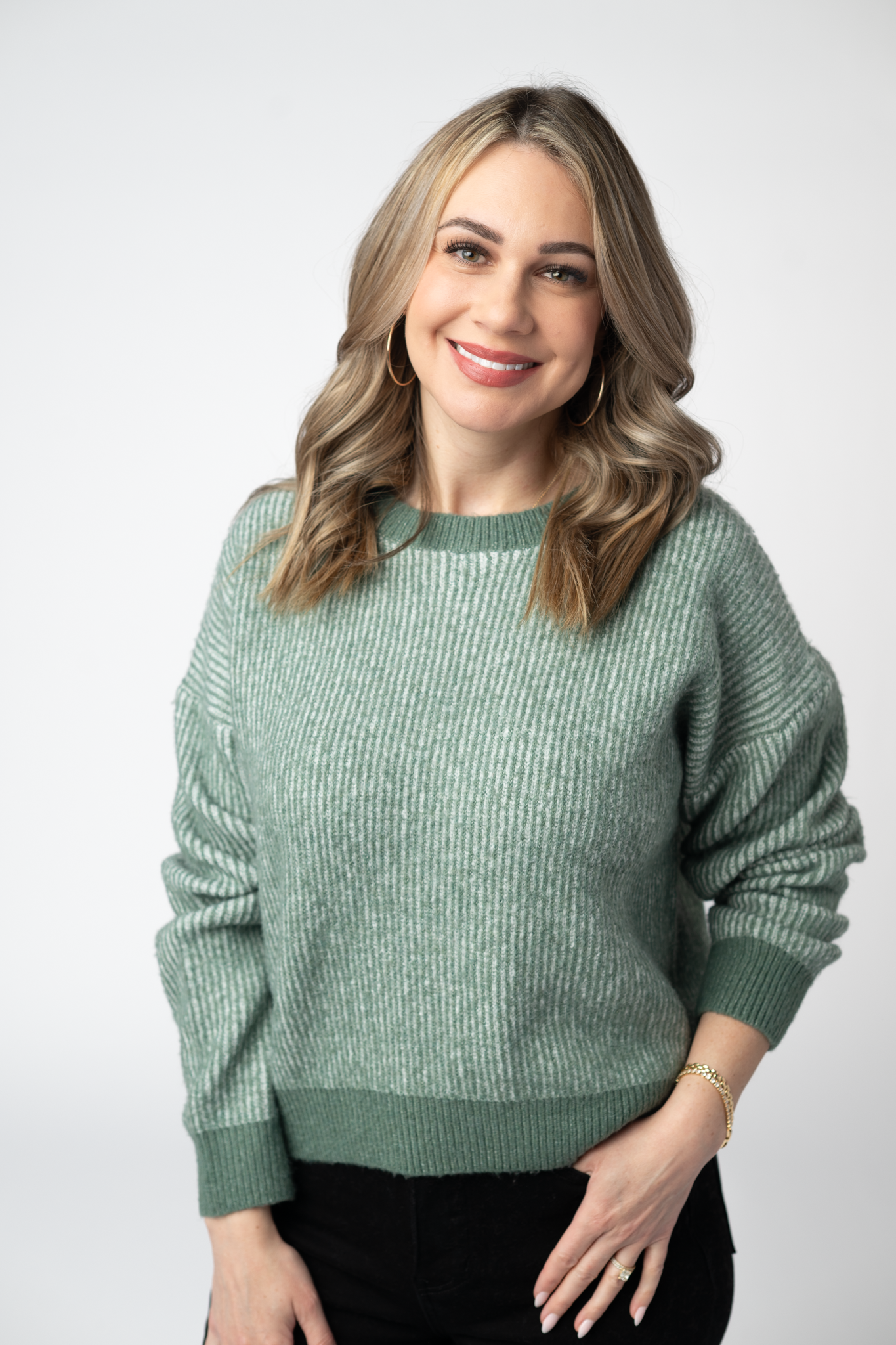 IN STOCK Josie Cozy Crew Sweater - Sage-sweater-Dear Me Southern Boutique, located in DeRidder, Louisiana