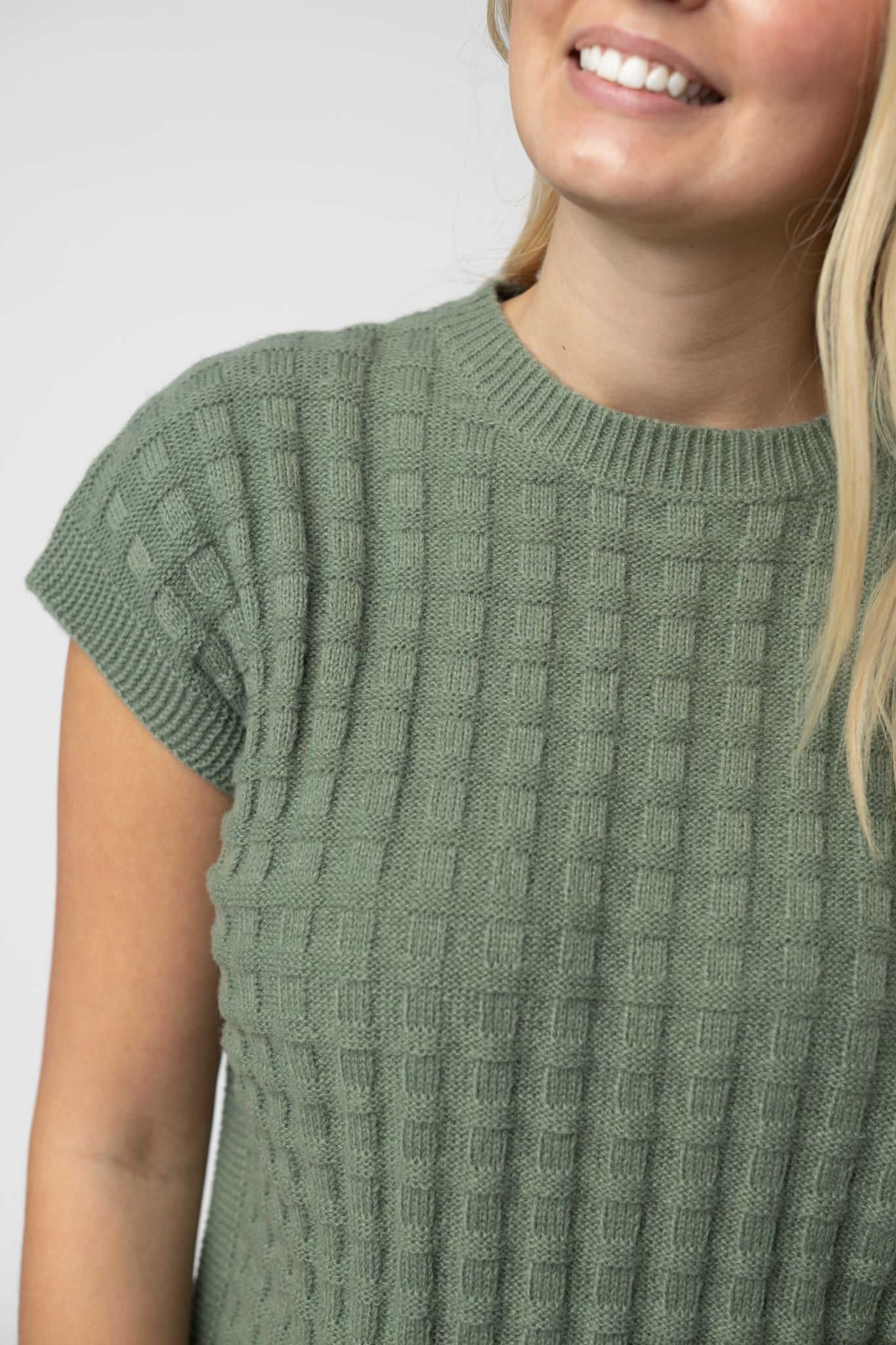 IN STOCK Kelly Knitted Top - Sage-Tops-Dear Me Southern Boutique, located in DeRidder, Louisiana