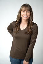 IN STOCK Larissa Long Sleeve - Brown-Tops-Dear Me Southern Boutique, located in DeRidder, Louisiana
