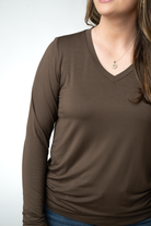 IN STOCK Larissa Long Sleeve - Brown-Tops-Dear Me Southern Boutique, located in DeRidder, Louisiana