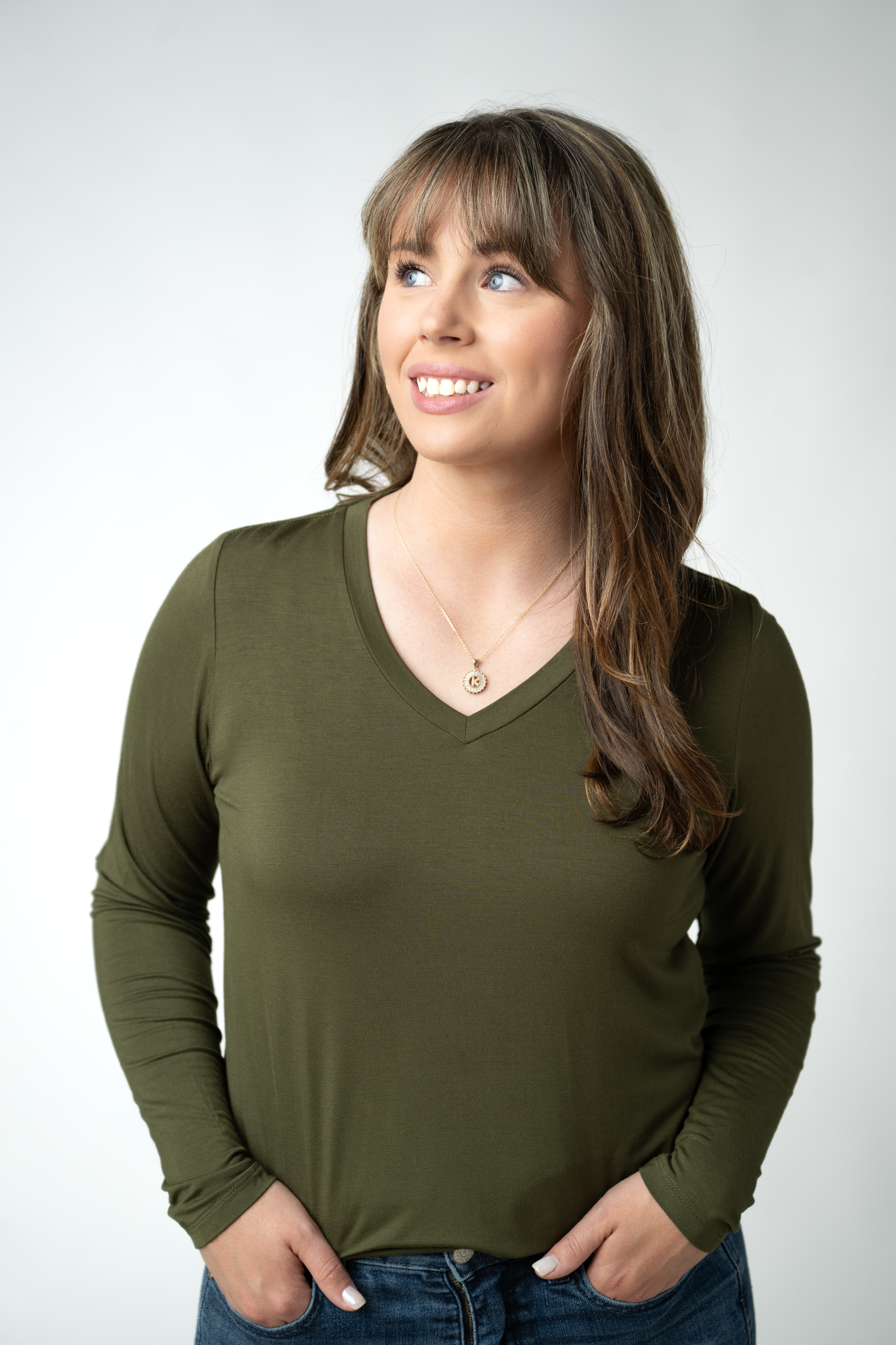 IN STOCK Larissa Long Sleeve - Dark Olive-Tops-Dear Me Southern Boutique, located in DeRidder, Louisiana