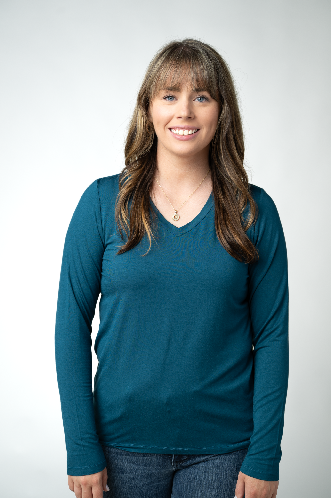 IN STOCK Larissa Long Sleeve - Teal-Tops-Dear Me Southern Boutique, located in DeRidder, Louisiana