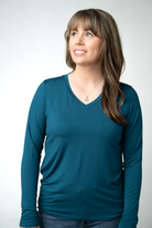 IN STOCK Larissa Long Sleeve - Teal-Tops-Dear Me Southern Boutique, located in DeRidder, Louisiana