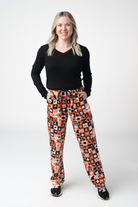 IN STOCK Lounge Pants - Trick-Or-Treat Checkered-bottoms-Dear Me Southern Boutique, located in DeRidder, Louisiana