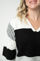 IN STOCK Monochrome Colorblock Hoodie-sweater-Dear Me Southern Boutique, located in DeRidder, Louisiana