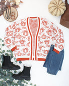 IN STOCK Pumpkins Pocket Cardigan-Cardigan-Dear Me Southern Boutique, located in DeRidder, Louisiana