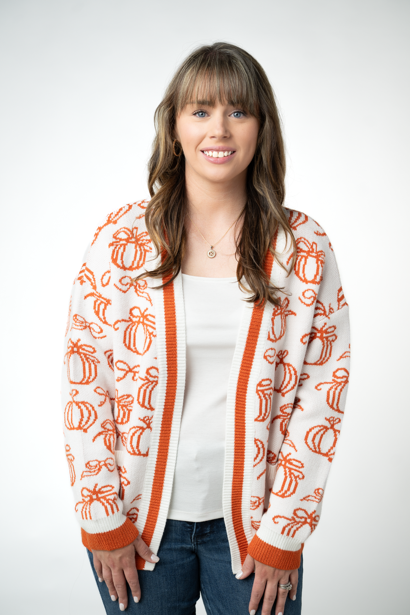 IN STOCK Pumpkins Pocket Cardigan-Cardigan-Dear Me Southern Boutique, located in DeRidder, Louisiana