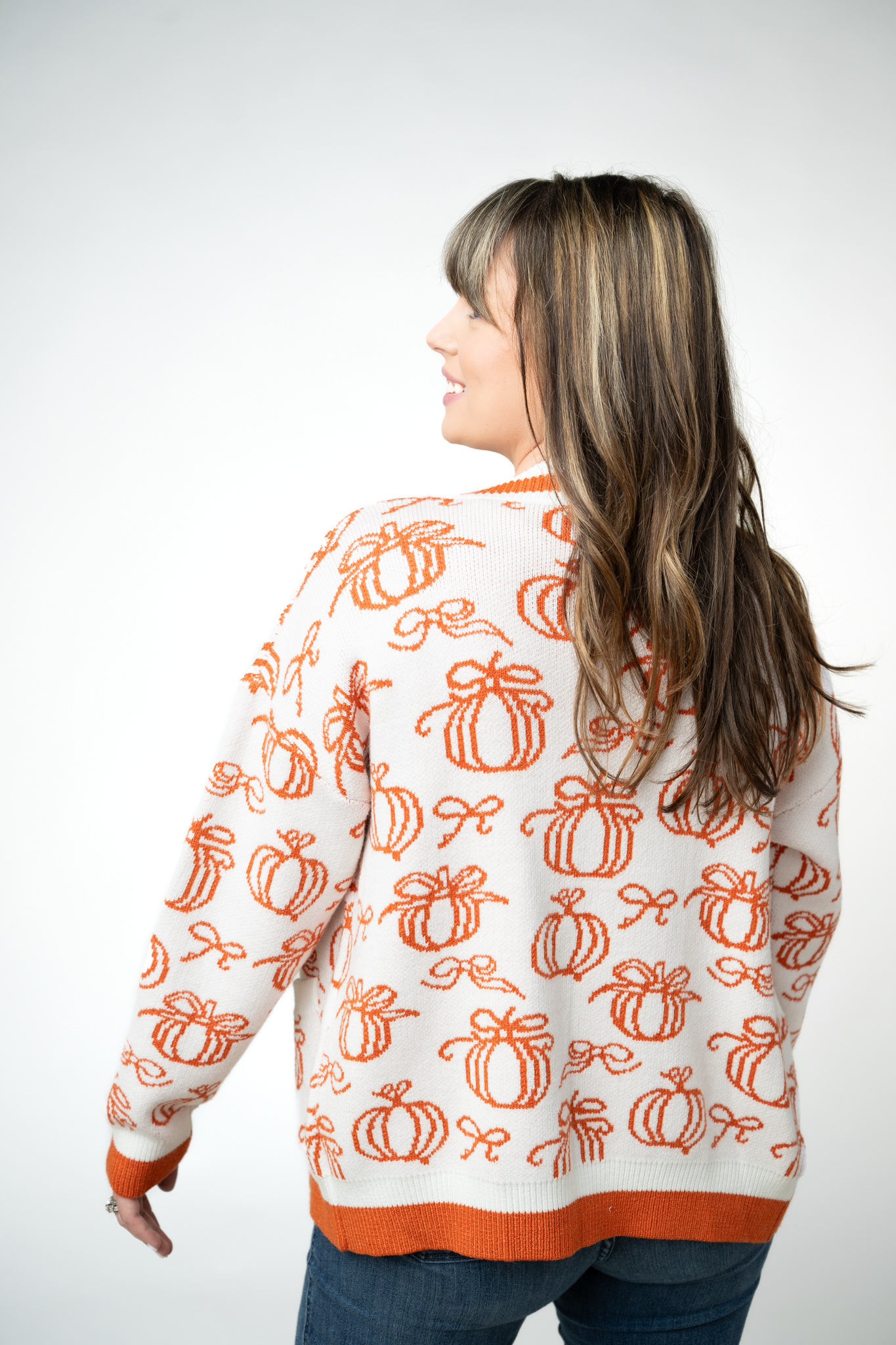 IN STOCK Pumpkins Pocket Cardigan-Cardigan-Dear Me Southern Boutique, located in DeRidder, Louisiana