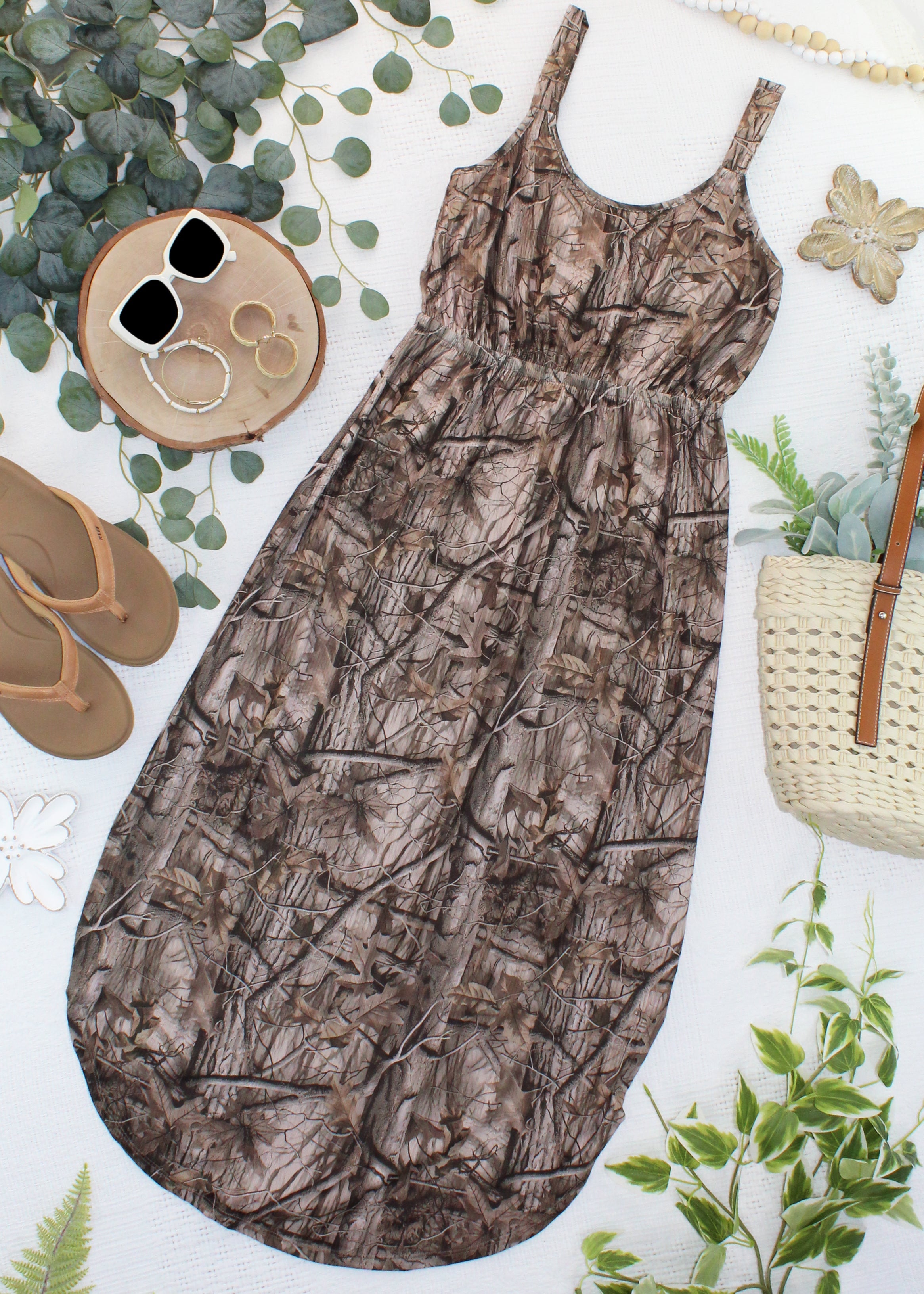 IN STOCK Reagan Dress - Camo FINAL SALE-dress-Dear Me Southern Boutique, located in DeRidder, Louisiana