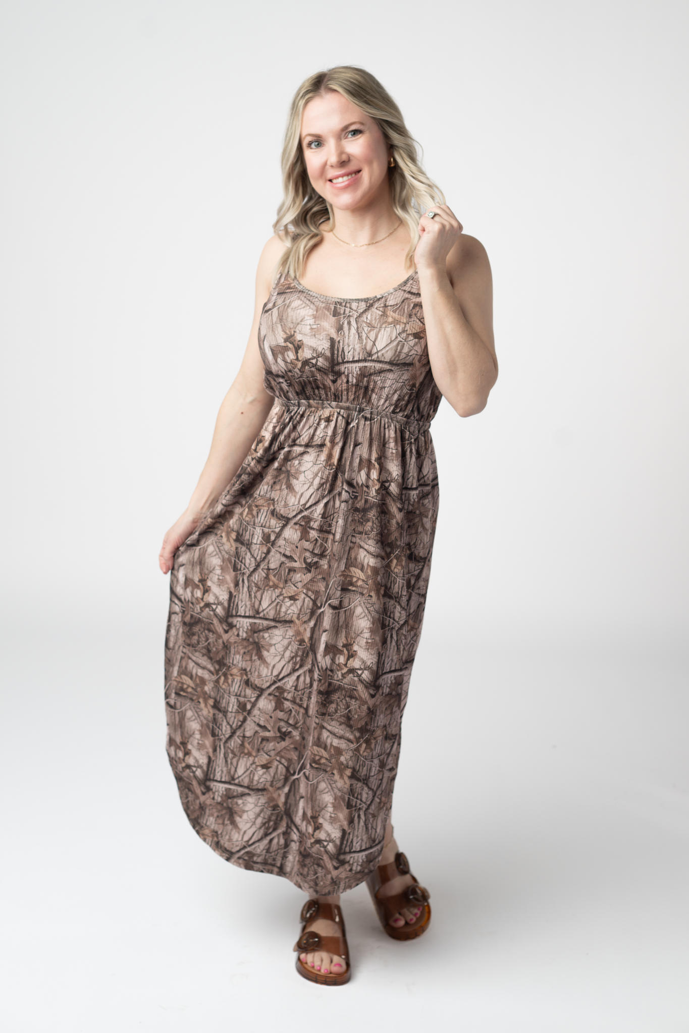 IN STOCK Reagan Dress - Camo FINAL SALE-dress-Dear Me Southern Boutique, located in DeRidder, Louisiana