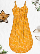 IN STOCK Reagan Ribbed Midi Dress - Pumpkin Floral-Dresses-Dear Me Southern Boutique, located in DeRidder, Louisiana