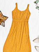 IN STOCK Reagan Ribbed Midi Dress - Pumpkin Floral-Dresses-Dear Me Southern Boutique, located in DeRidder, Louisiana