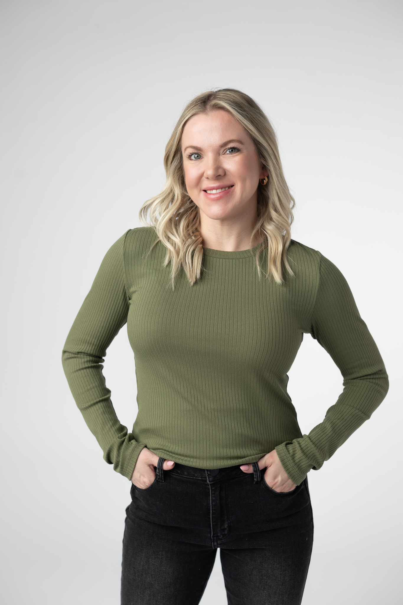 IN STOCK Reese Ribbed Long Sleeve Top - Olive-Tops-Dear Me Southern Boutique, located in DeRidder, Louisiana