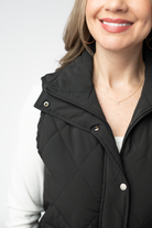 IN STOCK Remy Zip Up Vest - Black-Vest-Dear Me Southern Boutique, located in DeRidder, Louisiana