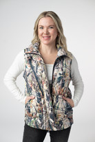 IN STOCK Remy Zip Up Vest - Dark Camo-Vest-Dear Me Southern Boutique, located in DeRidder, Louisiana