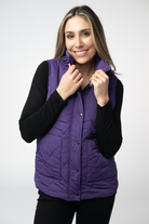 IN STOCK Remy Zip Up Vest - Purple-Vest-Dear Me Southern Boutique, located in DeRidder, Louisiana