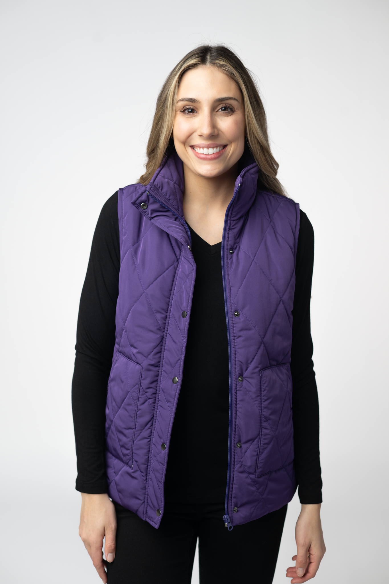 IN STOCK Remy Zip Up Vest - Purple-Vest-Dear Me Southern Boutique, located in DeRidder, Louisiana