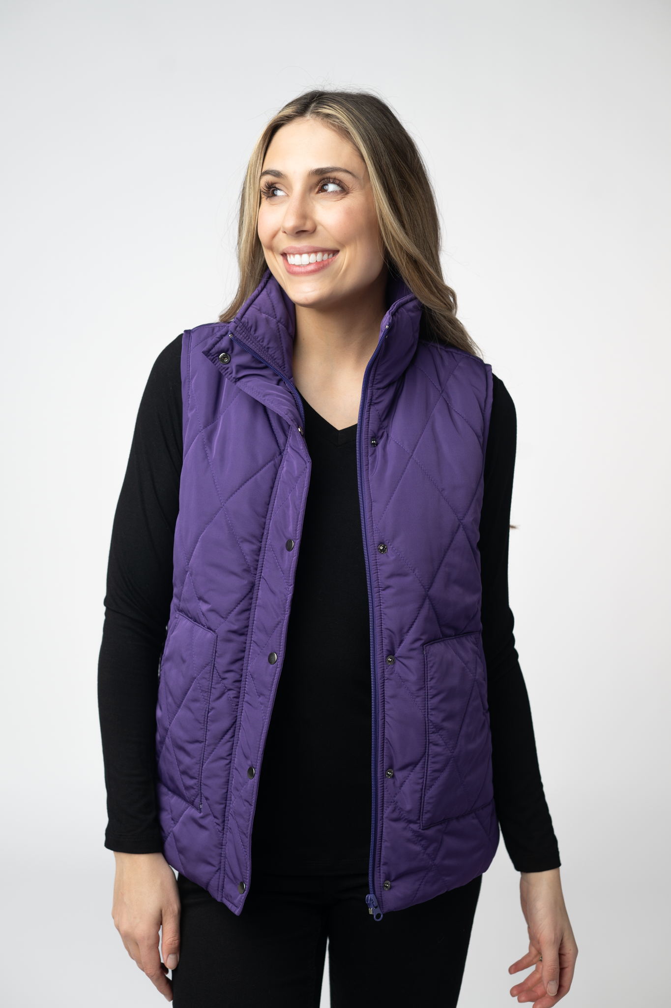 IN STOCK Remy Zip Up Vest - Purple-Vest-Dear Me Southern Boutique, located in DeRidder, Louisiana