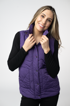 IN STOCK Remy Zip Up Vest - Purple-Vest-Dear Me Southern Boutique, located in DeRidder, Louisiana
