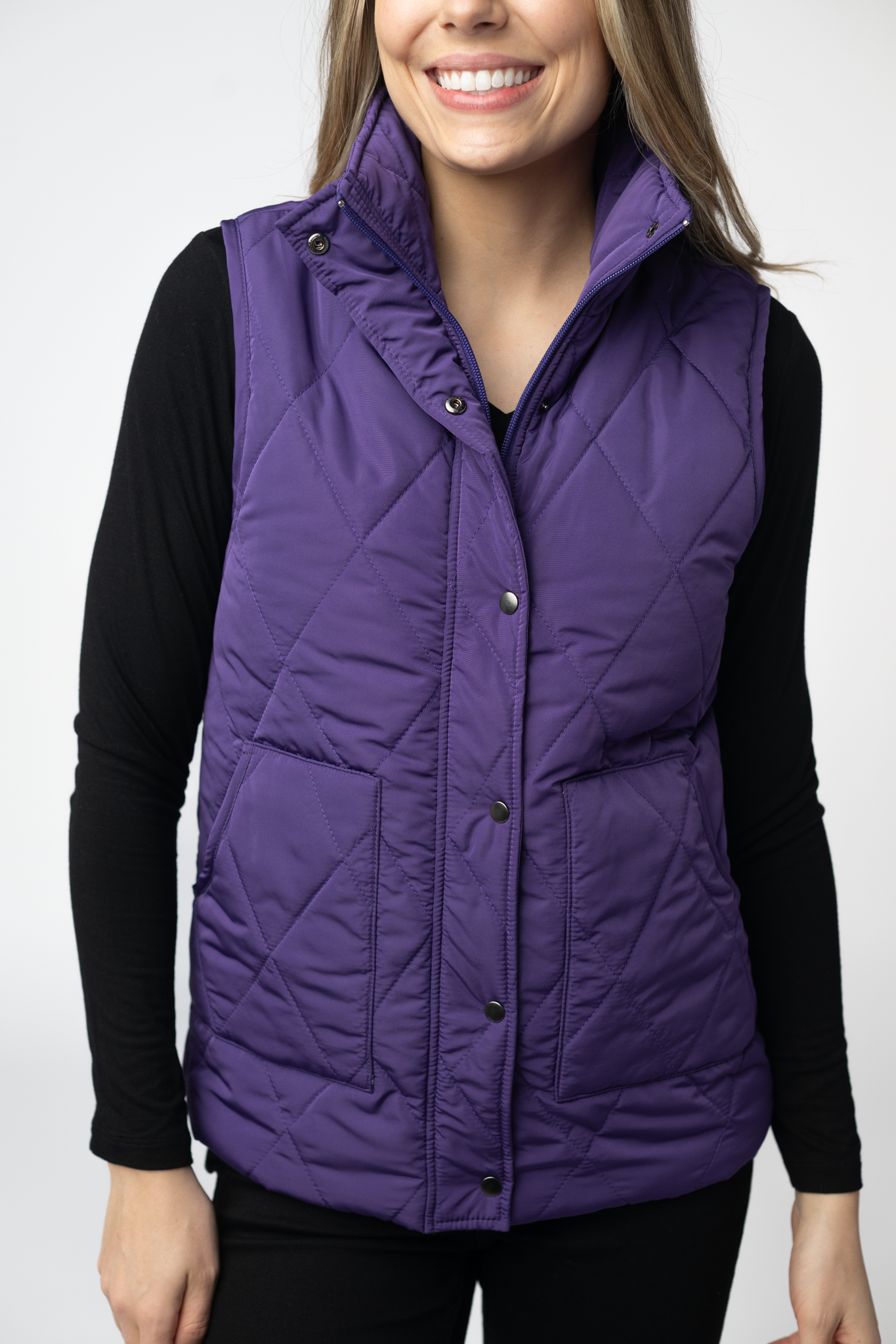 IN STOCK Remy Zip Up Vest - Purple-Vest-Dear Me Southern Boutique, located in DeRidder, Louisiana