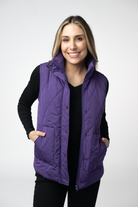 IN STOCK Remy Zip Up Vest - Purple-Vest-Dear Me Southern Boutique, located in DeRidder, Louisiana