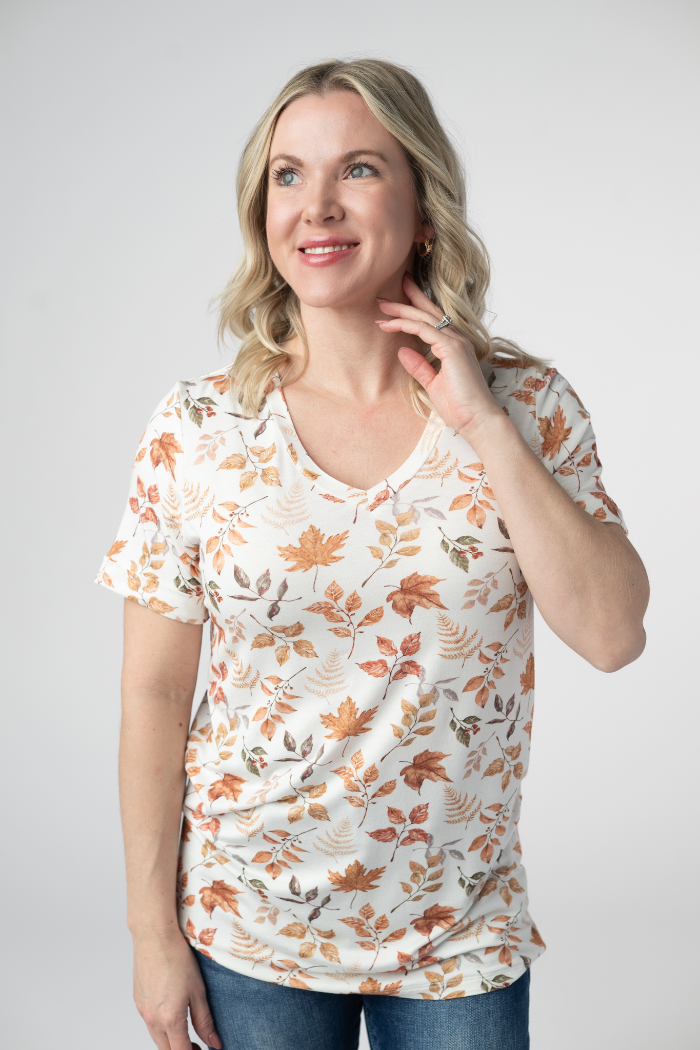 IN STOCK Sophie Top - Autumn Leaves-Shirts-Dear Me Southern Boutique, located in DeRidder, Louisiana