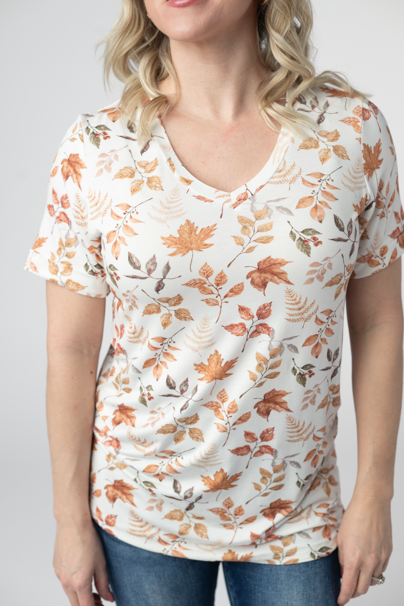 IN STOCK Sophie Top - Autumn Leaves-Shirts-Dear Me Southern Boutique, located in DeRidder, Louisiana