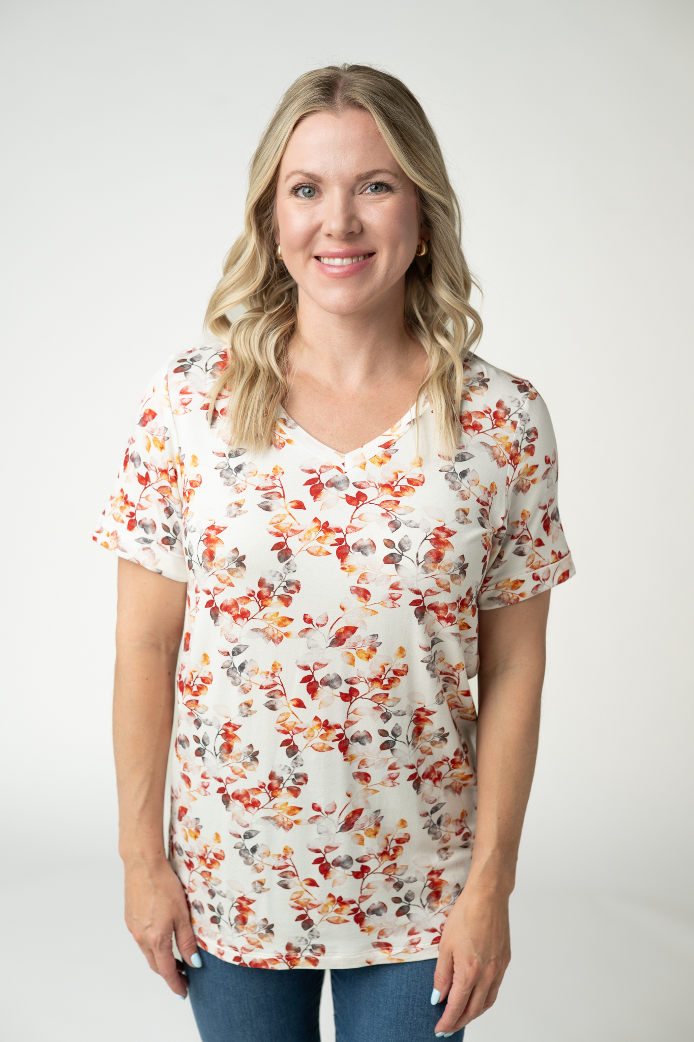 IN STOCK Sophie Top - Autumn Watercolor-Shirts-Dear Me Southern Boutique, located in DeRidder, Louisiana