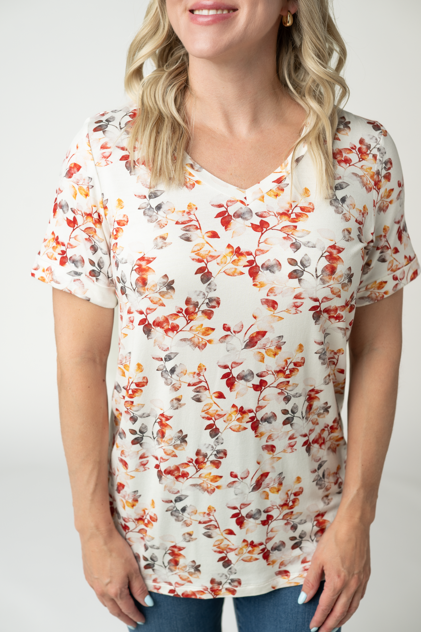 IN STOCK Sophie Top - Autumn Watercolor-Shirts-Dear Me Southern Boutique, located in DeRidder, Louisiana