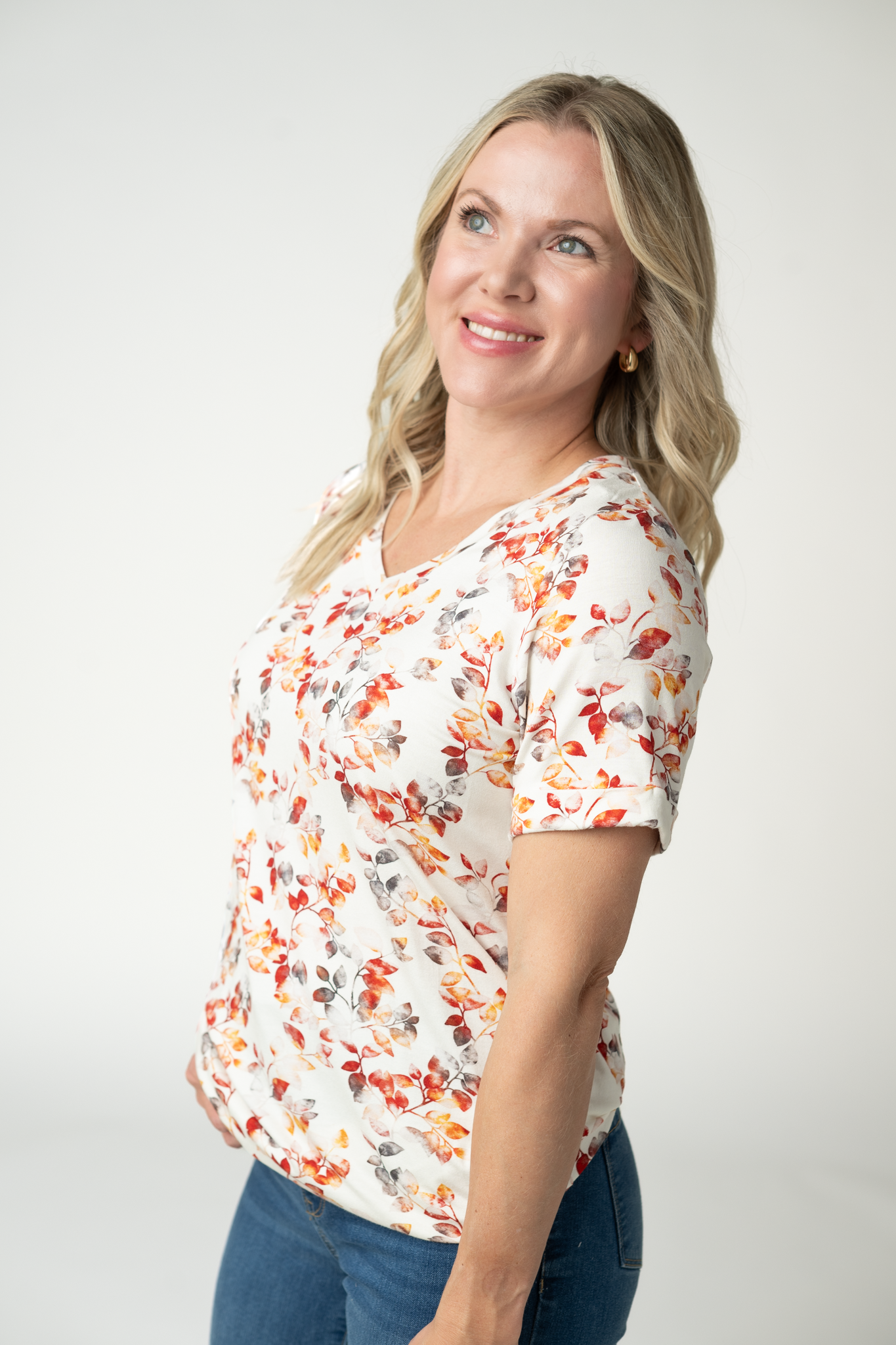 IN STOCK Sophie Top - Autumn Watercolor-Shirts-Dear Me Southern Boutique, located in DeRidder, Louisiana