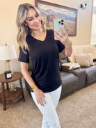 IN STOCK Sophie Top - Black-Shirts-Dear Me Southern Boutique, located in DeRidder, Louisiana