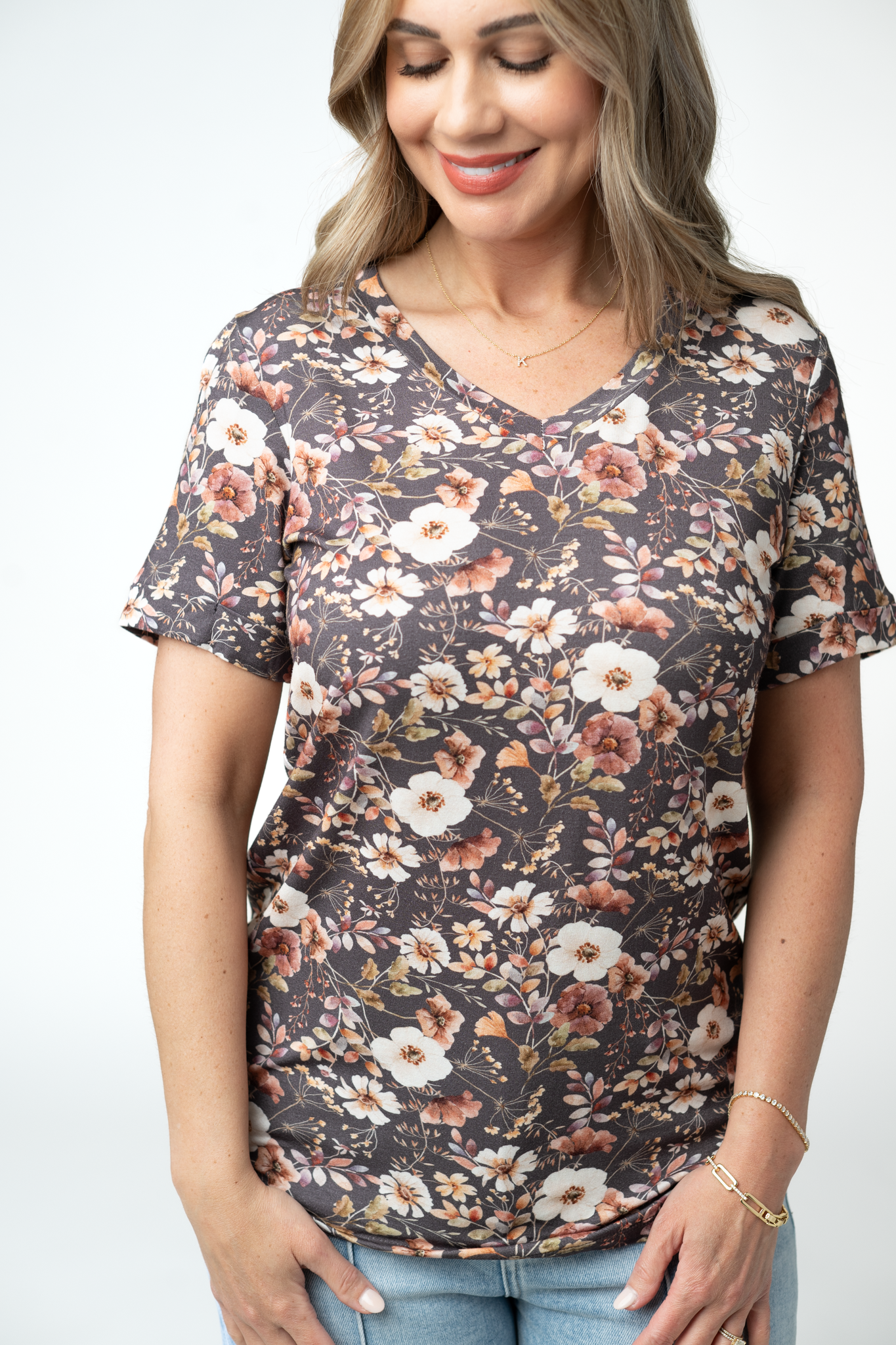 IN STOCK Sophie Top - Blushwood Floral-Shirts-Dear Me Southern Boutique, located in DeRidder, Louisiana