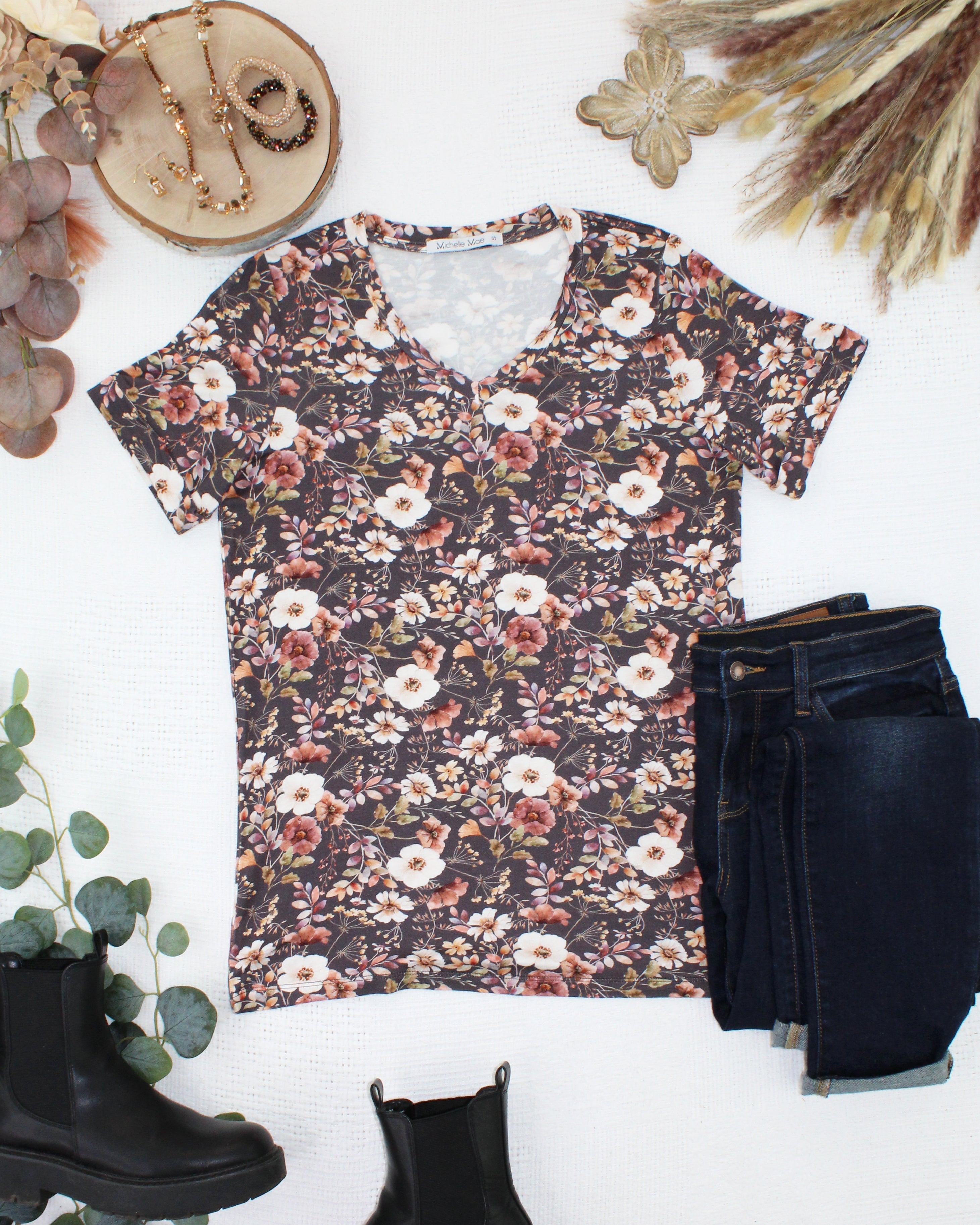 IN STOCK Sophie Top - Blushwood Floral-Shirts-Dear Me Southern Boutique, located in DeRidder, Louisiana