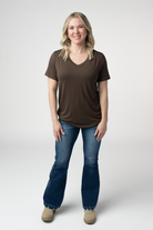 IN STOCK Sophie Top - Brown-Shirts-Dear Me Southern Boutique, located in DeRidder, Louisiana