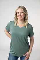 IN STOCK Sophie Top - Dusty Jade-Shirts-Dear Me Southern Boutique, located in DeRidder, Louisiana