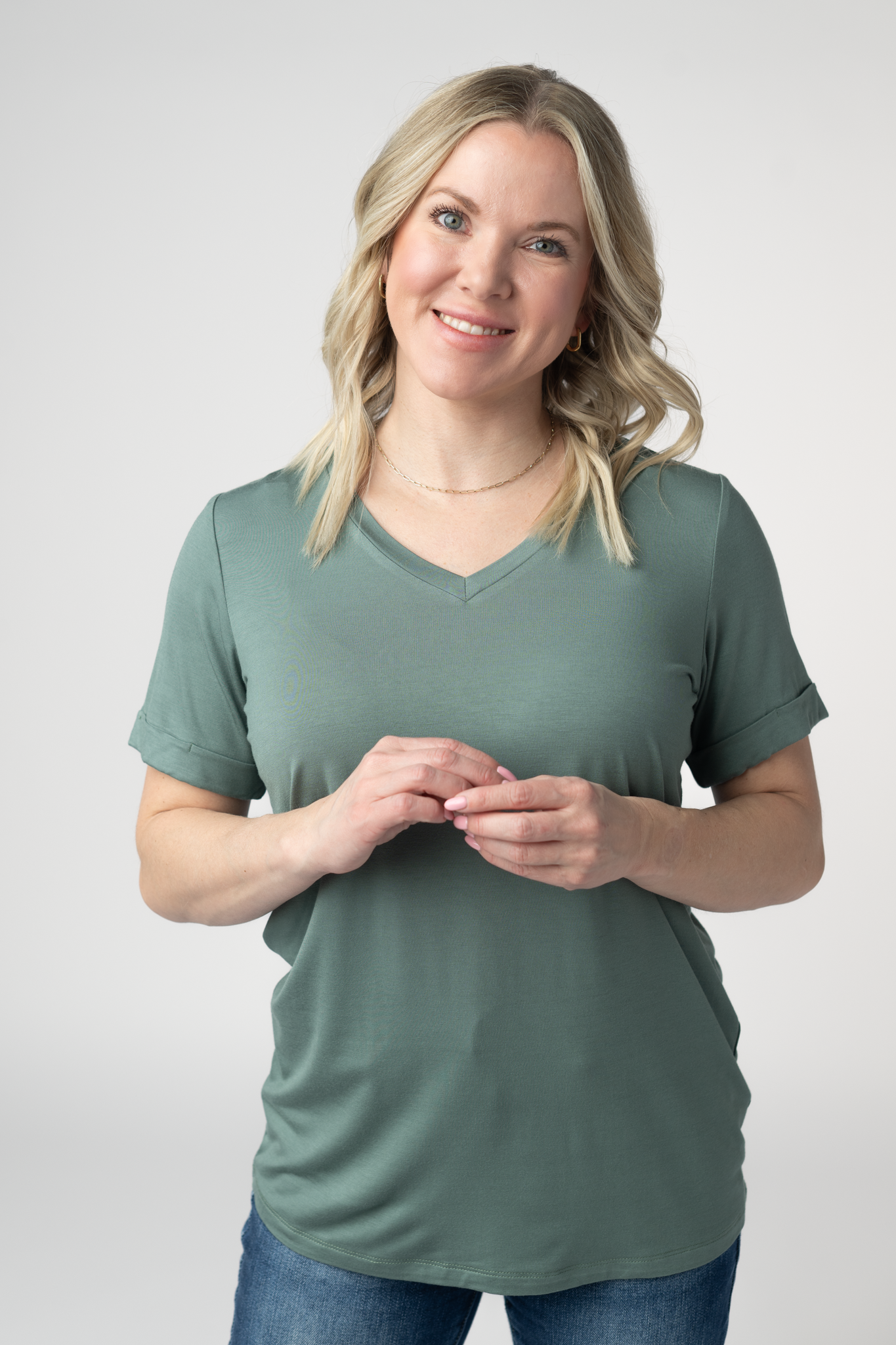 IN STOCK Sophie Top - Dusty Jade-Shirts-Dear Me Southern Boutique, located in DeRidder, Louisiana