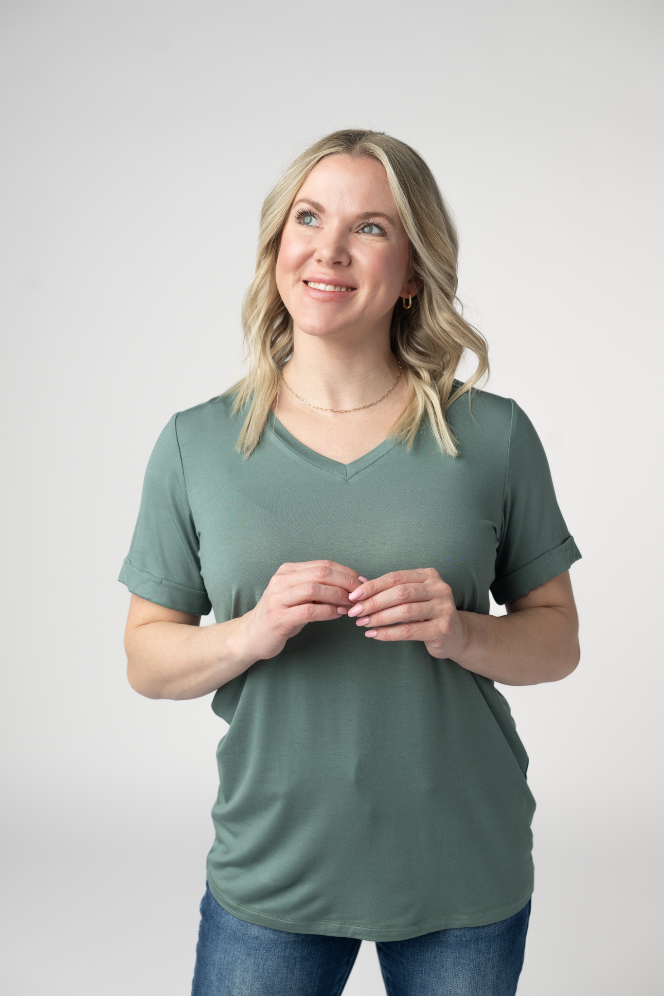 IN STOCK Sophie Top - Dusty Jade-Shirts-Dear Me Southern Boutique, located in DeRidder, Louisiana