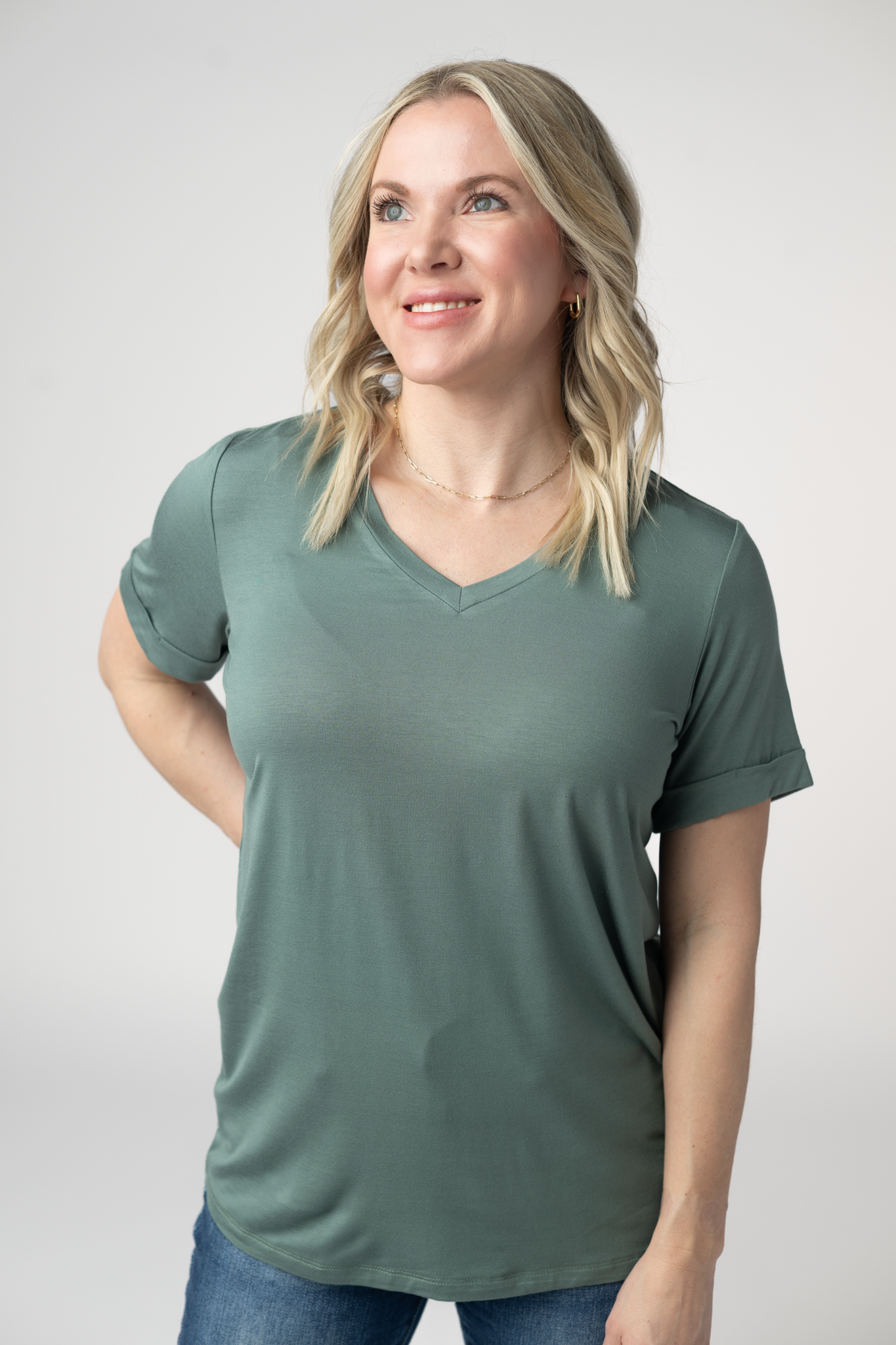IN STOCK Sophie Top - Dusty Jade-Shirts-Dear Me Southern Boutique, located in DeRidder, Louisiana