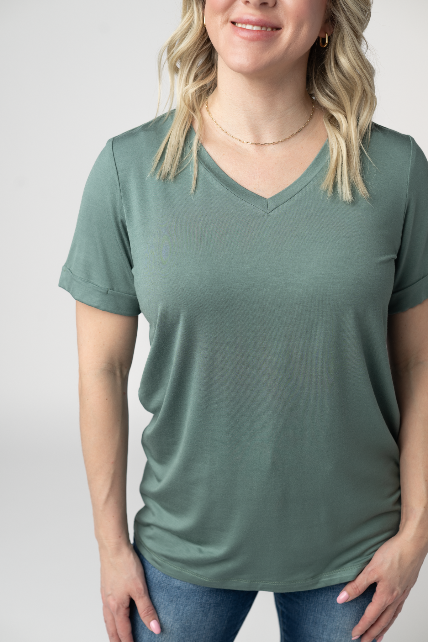 IN STOCK Sophie Top - Dusty Jade-Shirts-Dear Me Southern Boutique, located in DeRidder, Louisiana