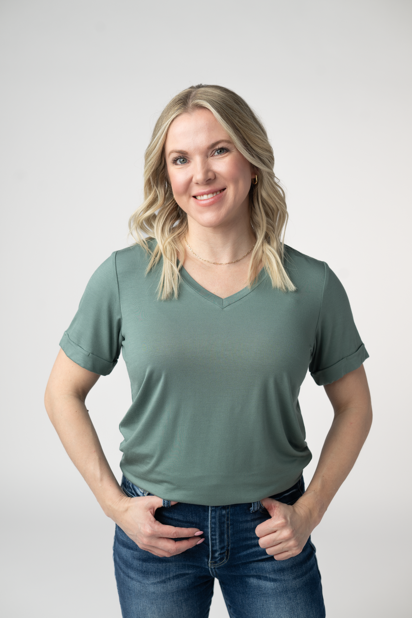IN STOCK Sophie Top - Dusty Jade-Shirts-Dear Me Southern Boutique, located in DeRidder, Louisiana