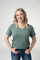 IN STOCK Sophie Top - Dusty Jade-Shirts-Dear Me Southern Boutique, located in DeRidder, Louisiana