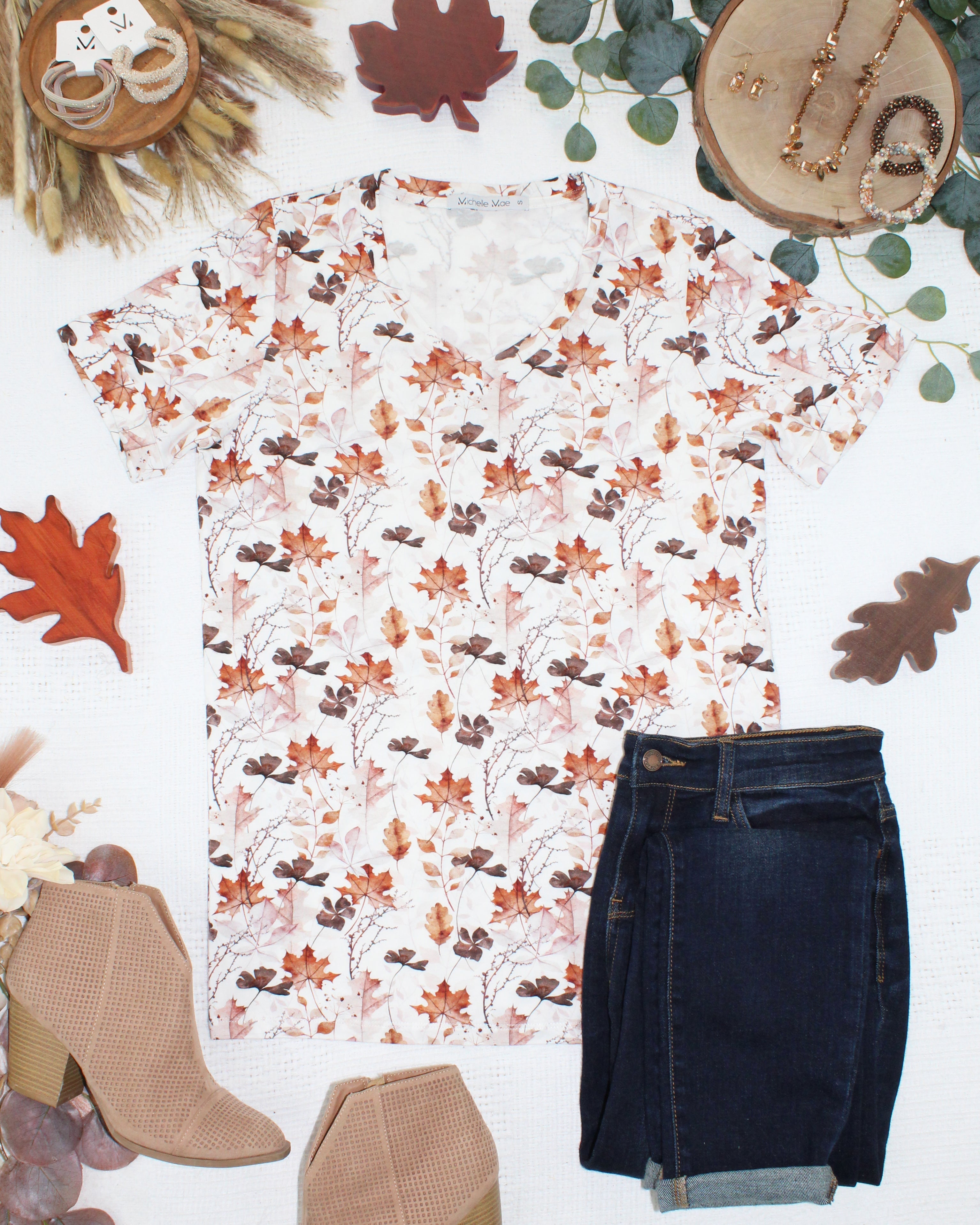 IN STOCK Sophie Top - Fall Foliage-Shirts-Dear Me Southern Boutique, located in DeRidder, Louisiana