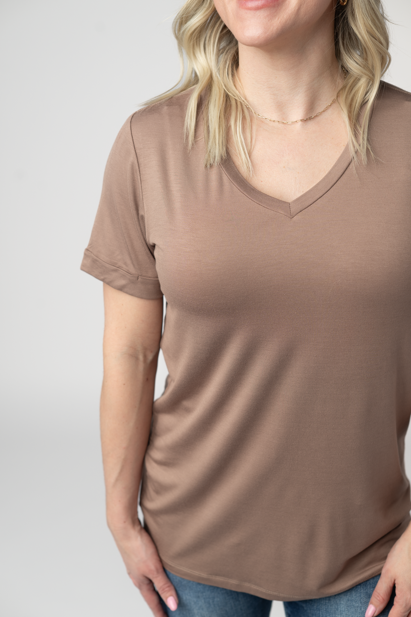 IN STOCK Sophie Top - Mocha-Shirts-Dear Me Southern Boutique, located in DeRidder, Louisiana