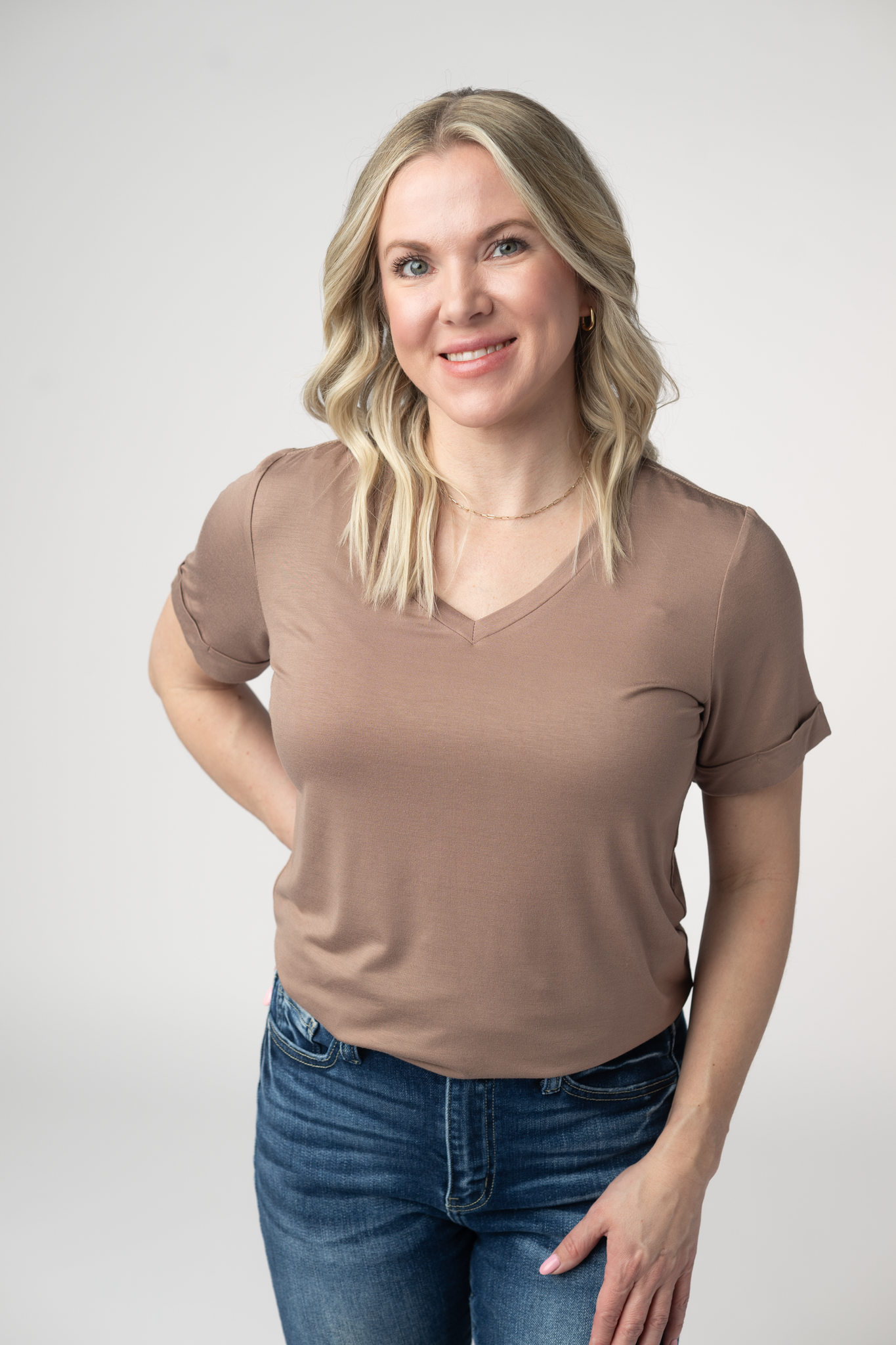 IN STOCK Sophie Top - Mocha-Shirts-Dear Me Southern Boutique, located in DeRidder, Louisiana