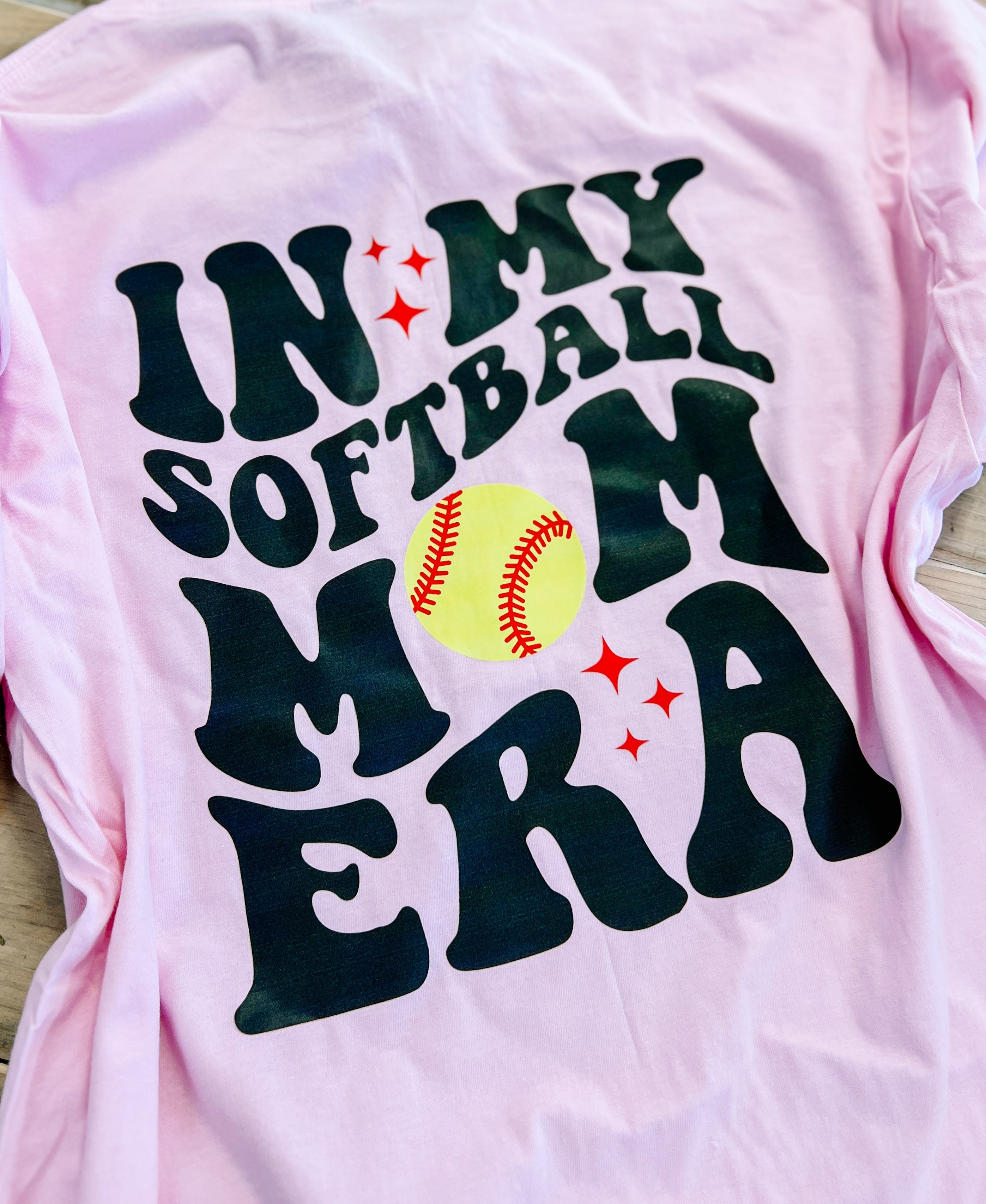 In My Softball Mom Era Tee-Graphic Tops-Dear Me Southern Boutique, located in DeRidder, Louisiana