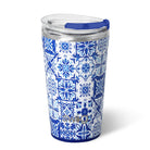 Indigo Tiles Party Cup 24oz-Drinkwear-Dear Me Southern Boutique, located in DeRidder, Louisiana