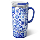 Indigo Tiles Travel Mug 22oz-Drinkwear-Dear Me Southern Boutique, located in DeRidder, Louisiana